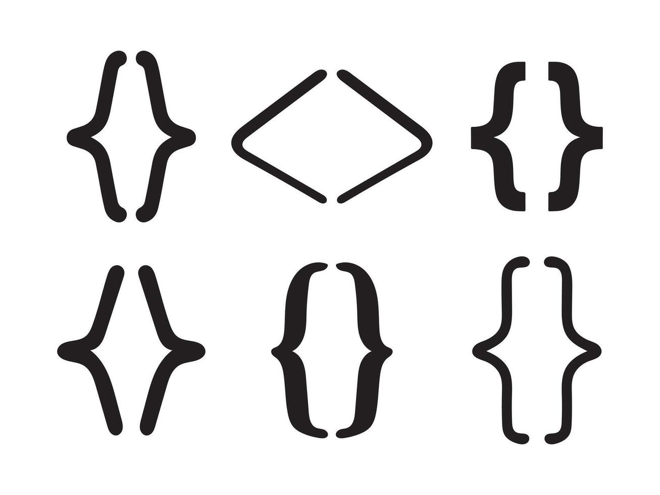 Set of Programming Brackets vector