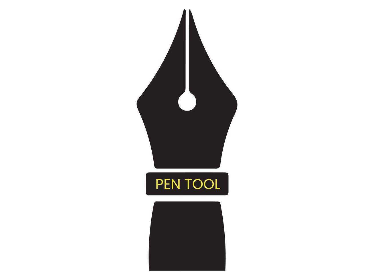 Simple, stylized silhouette of a fountain pen nib vector