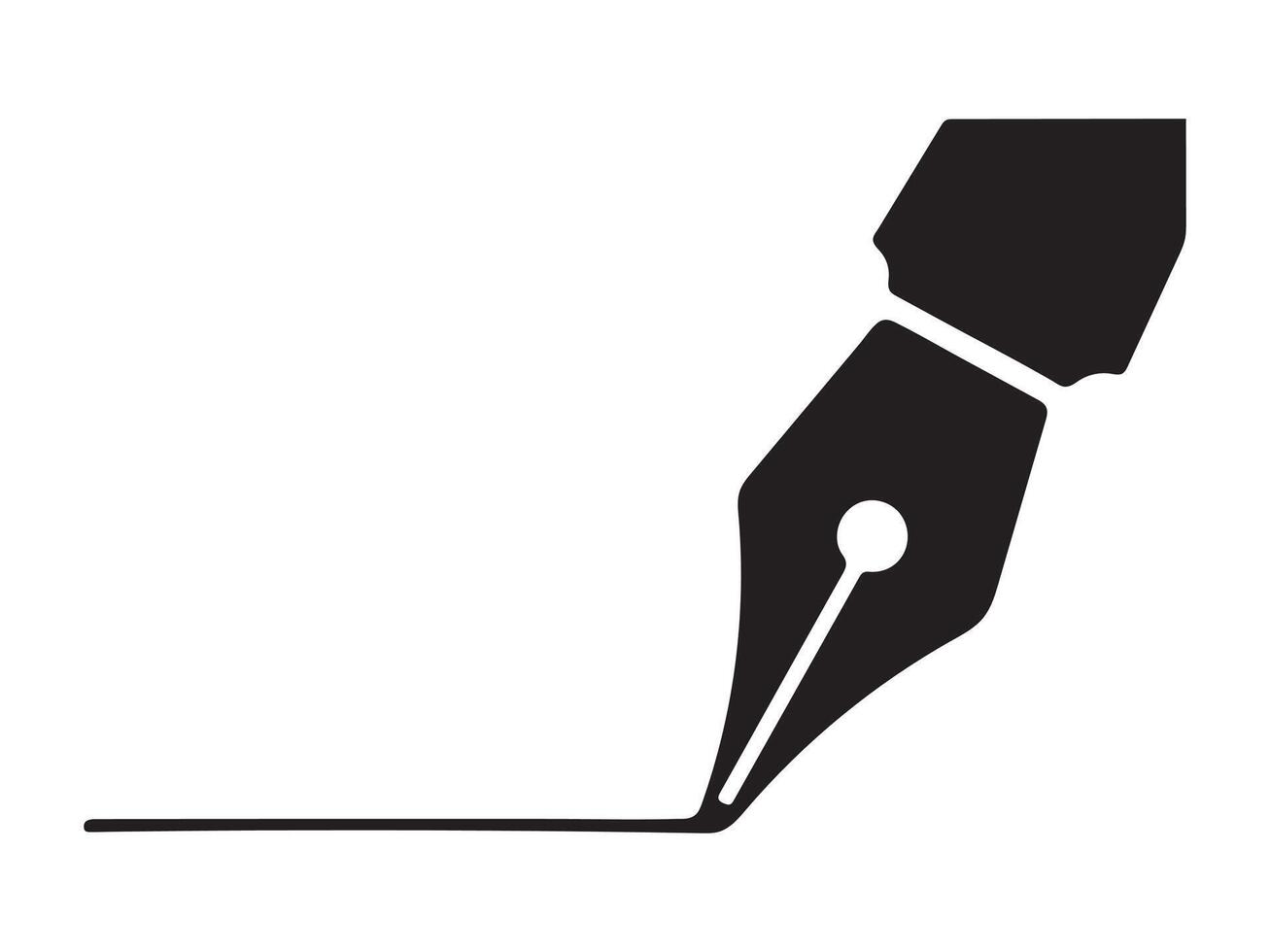 black and white fountain pen nib creating a line vector