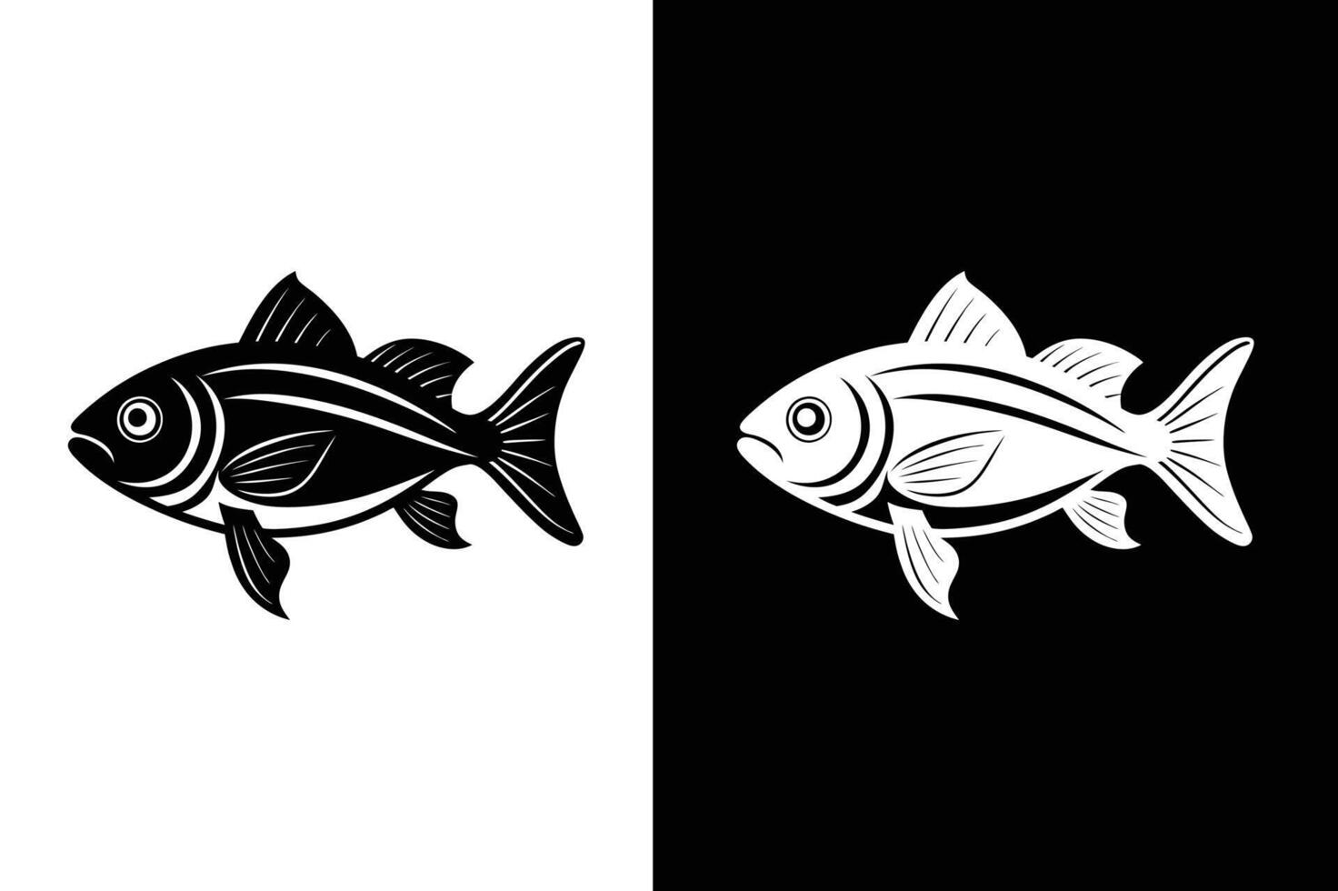 fish logo icon, simple fish silhouette logo template vector