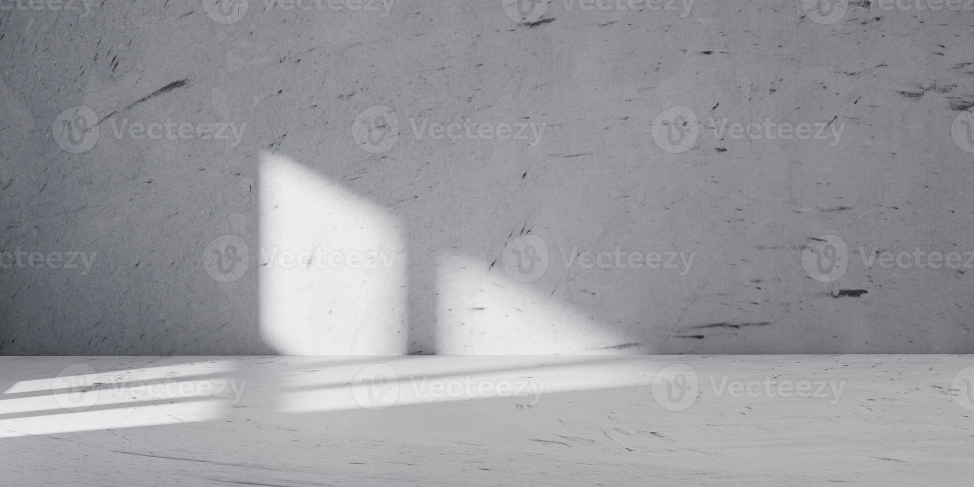 Minimalist concrete interior with dramatic light and shadow contrast. Perfect abstract and architectural background for design mockups, branding visuals, or modern presentation templates. photo