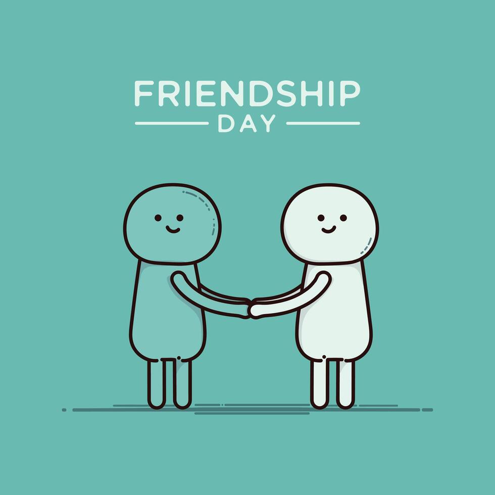 Friendship day illustration on a single color background vector