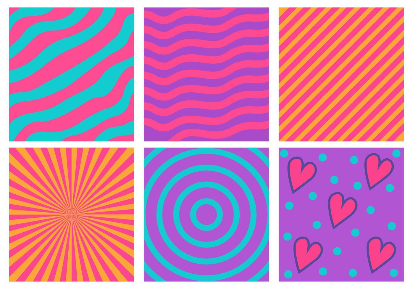 Vibrant Pop Art Pattern Set vector