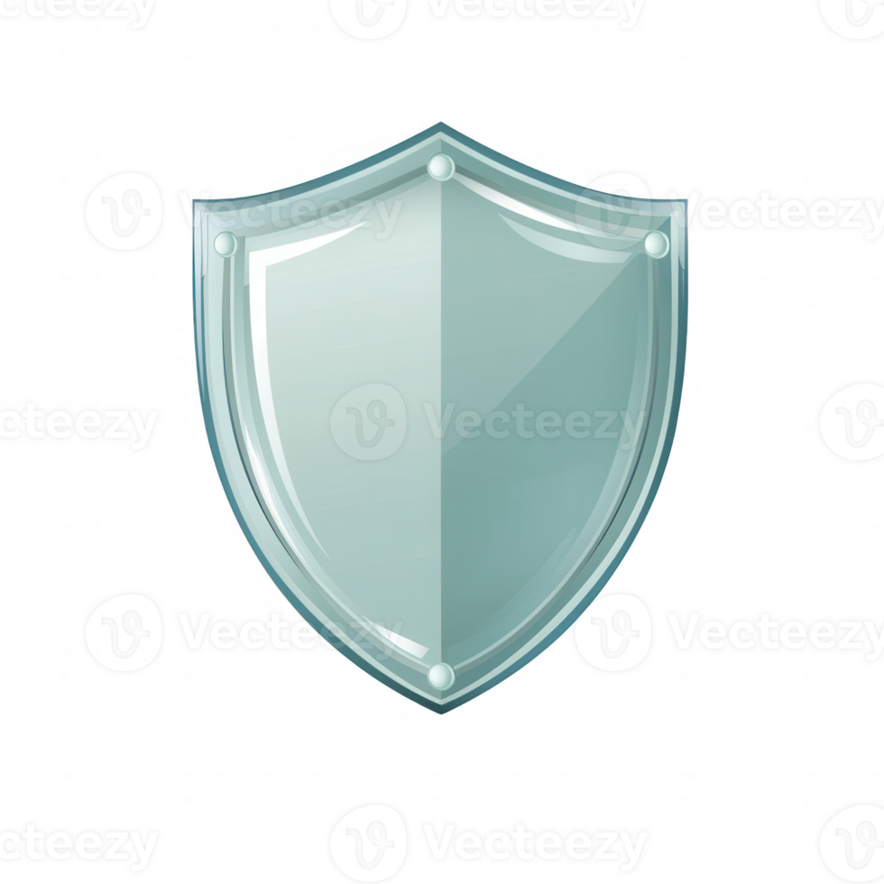 A glossy shield icon symbolizing protection and safety, designed with a modern aesthetic. Ideal for security-related concepts, branding, or digital applications. png