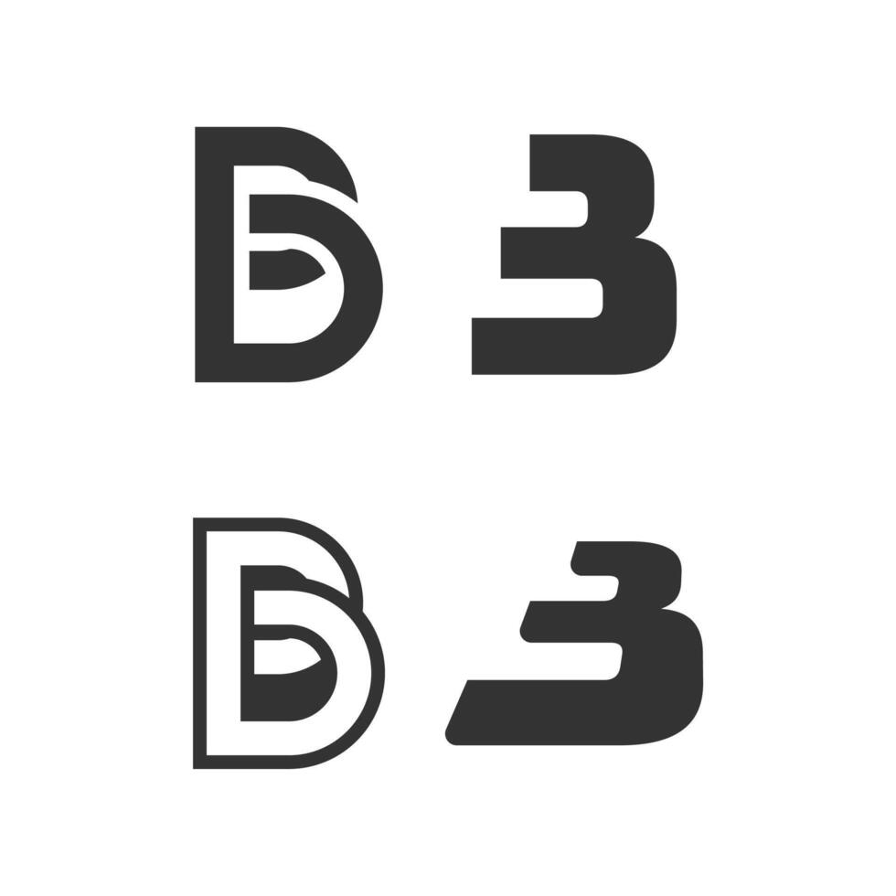 B3 logo design vector