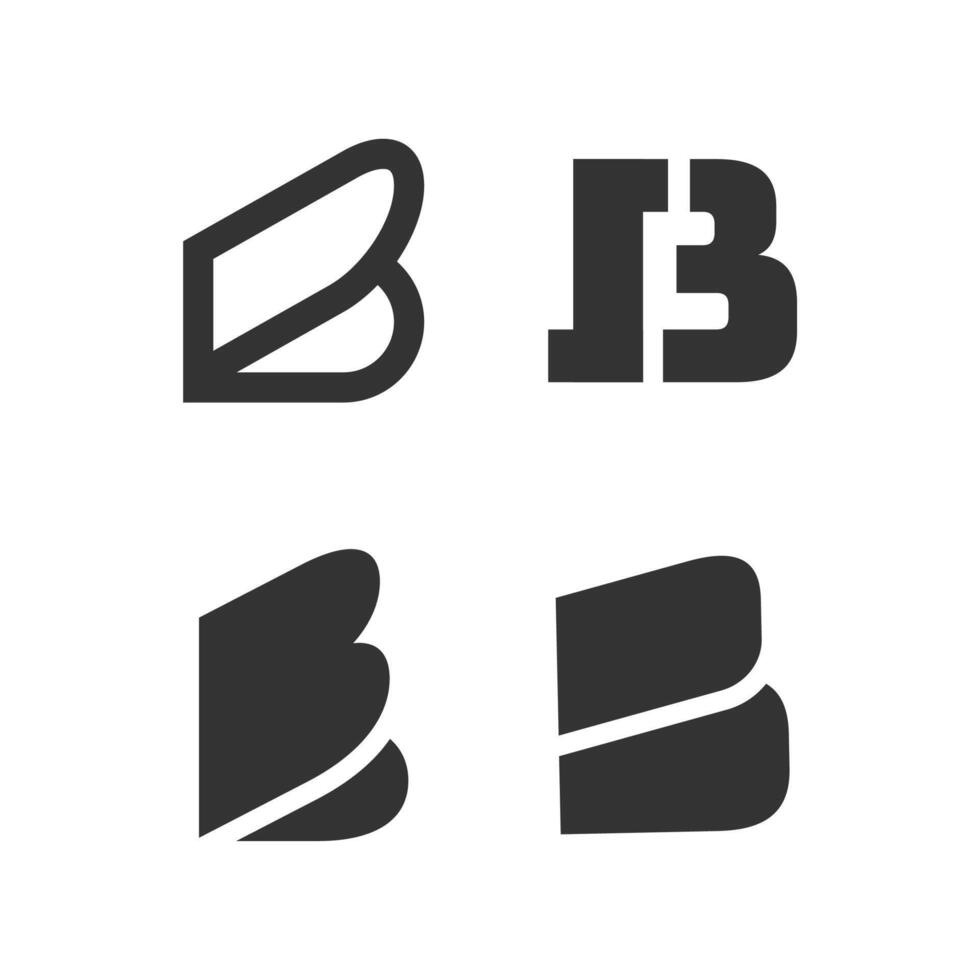 Four different logos for the letter b vector