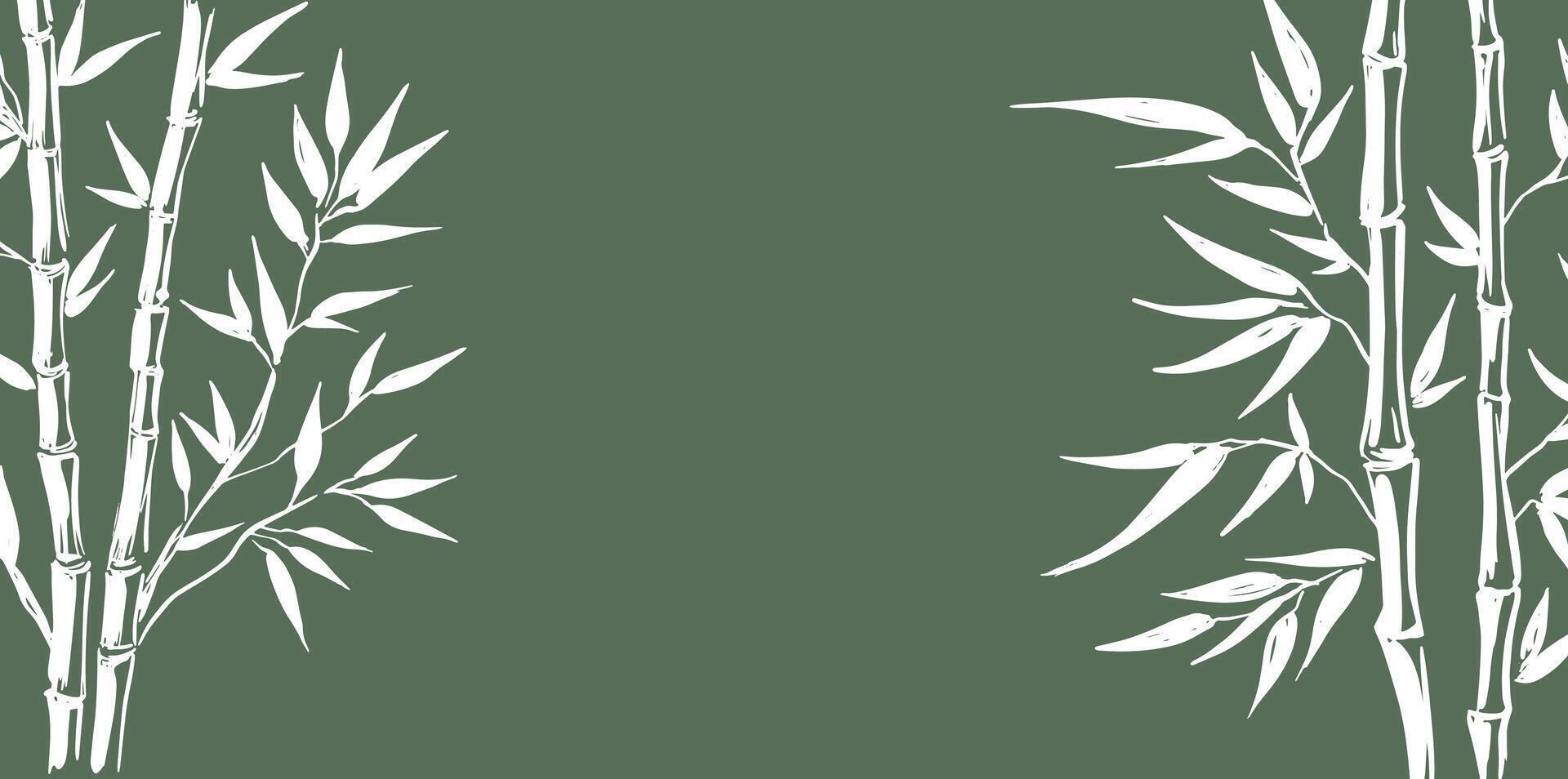 Bamboo tree frame. Hand drawn style vector