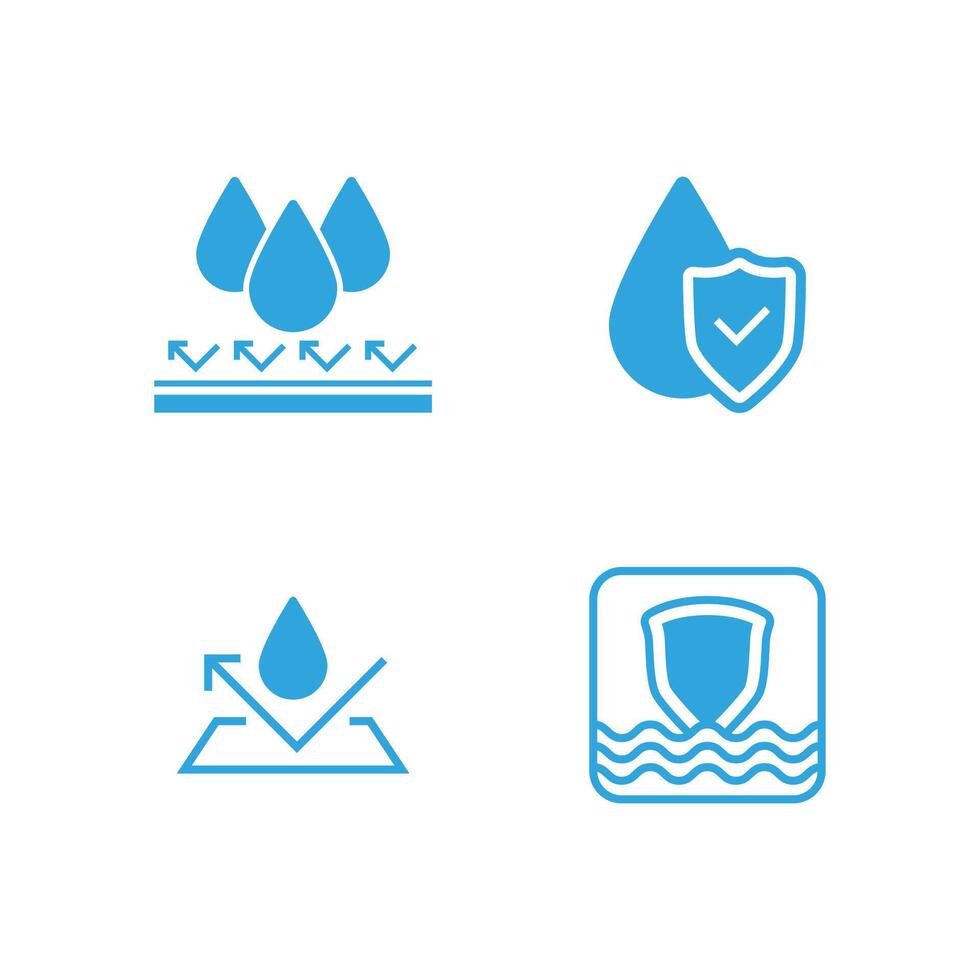 Water protection icon set illustration vector