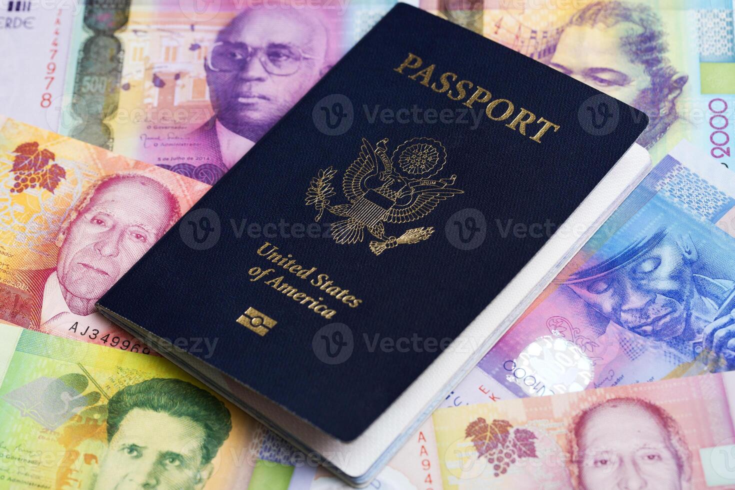 American passport on Cape Verdean Escudo photo