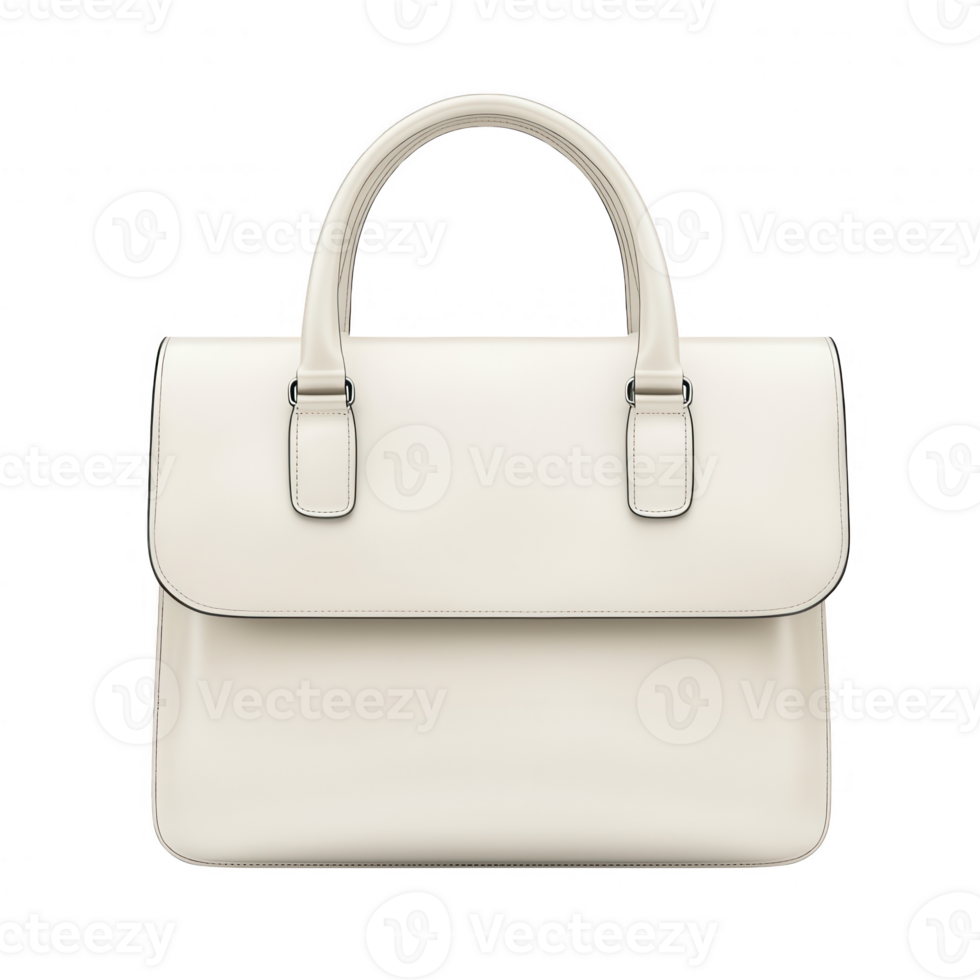 Stylish white handbag with a clean design, ideal for fashion-forward individuals. Perfect for carrying essentials while adding elegance to any outfit. png
