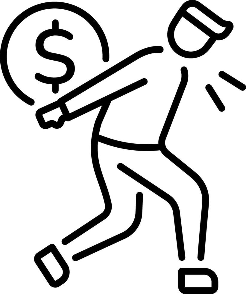 A line style icon of debt vector