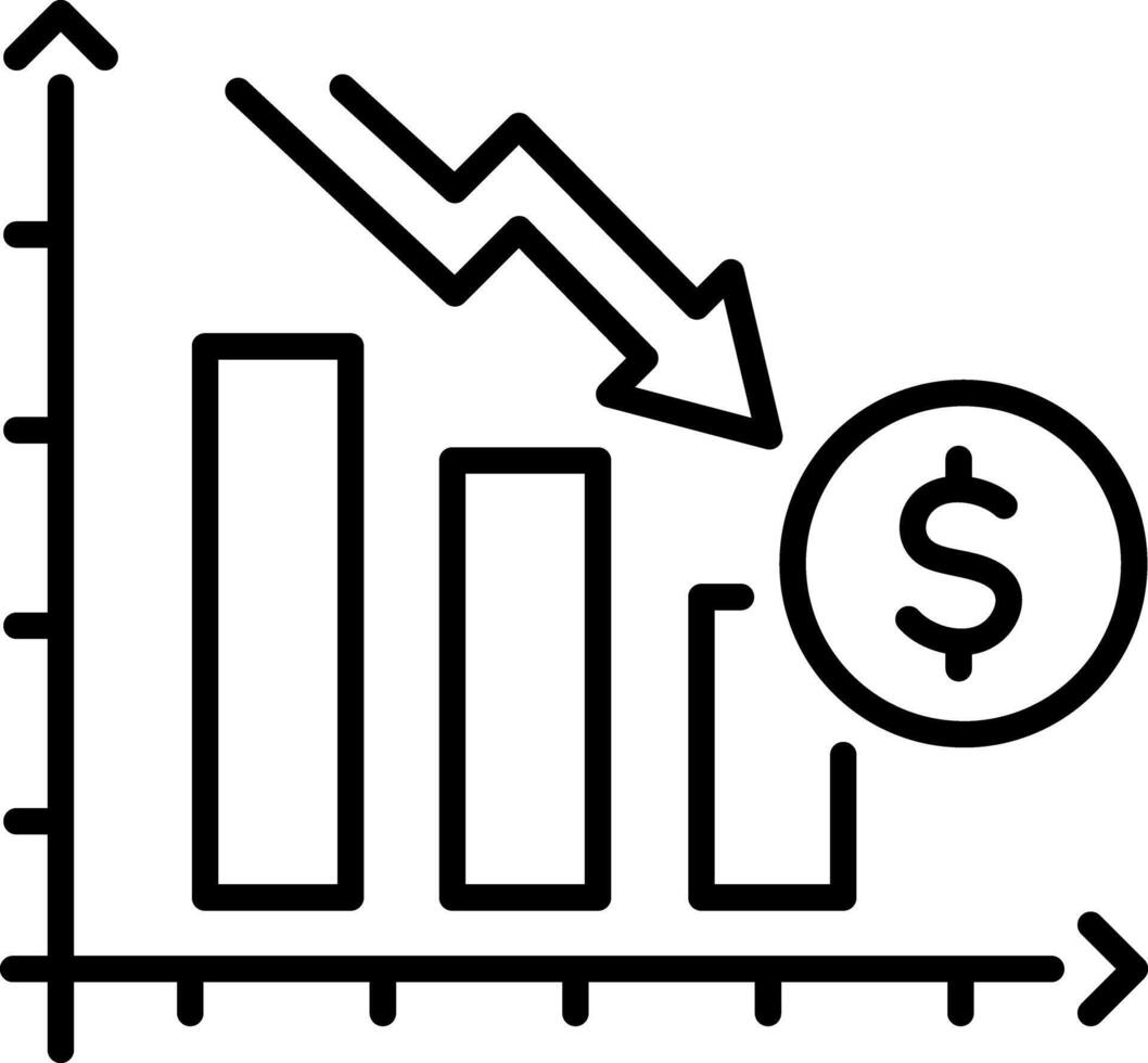 A outline style icon of deflation vector