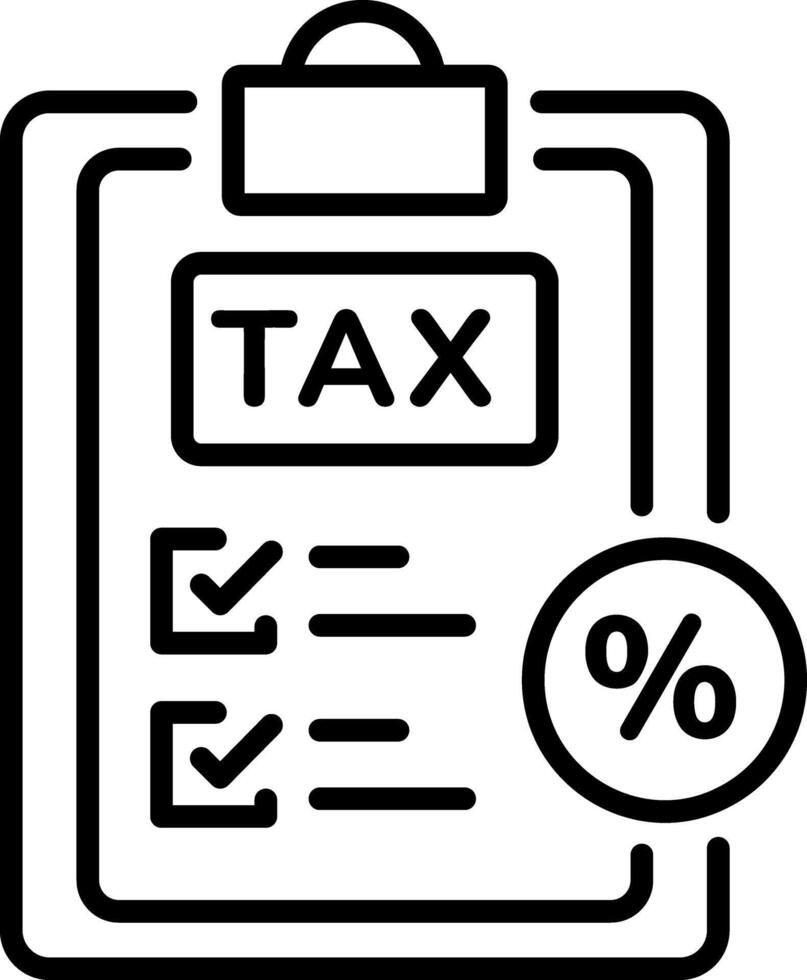 A line style icon of tax form vector