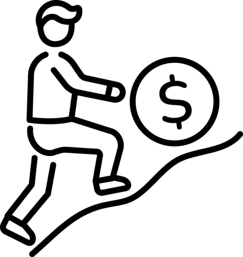 A line style icon of economic challenges vector