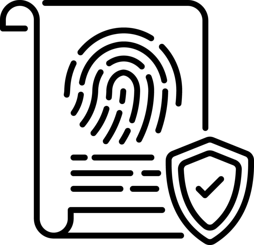 A linear style icon of fingerprint vector