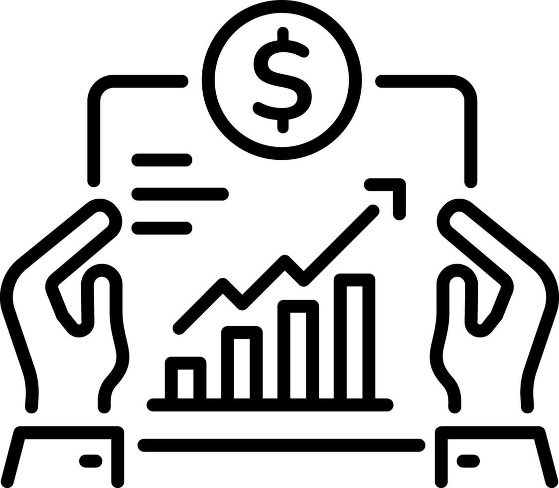 A line style icon of financial chart vector
