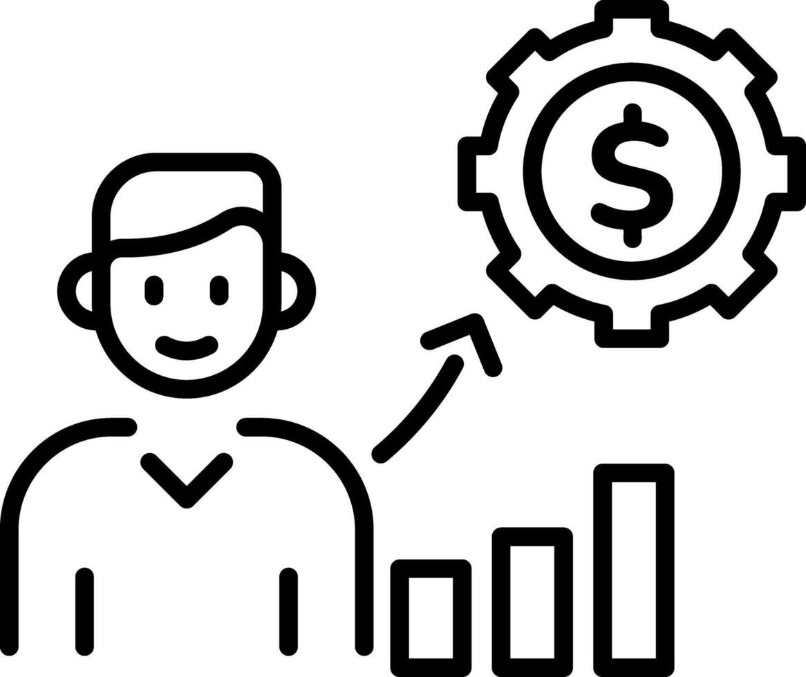 A linear style icon of cash management vector