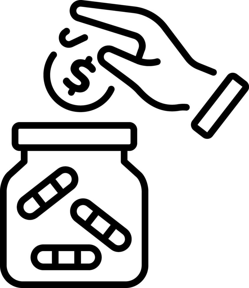 A line style icon of savings jar vector
