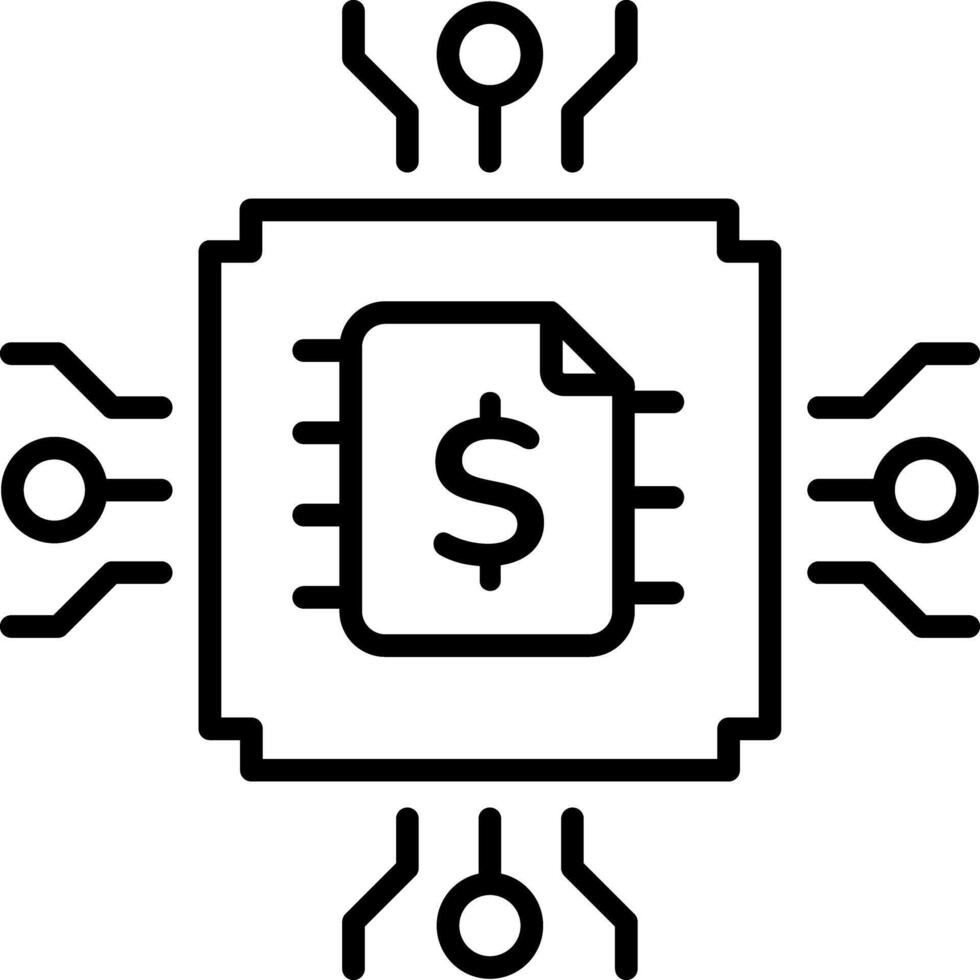 An outline style icon of financial budget vector