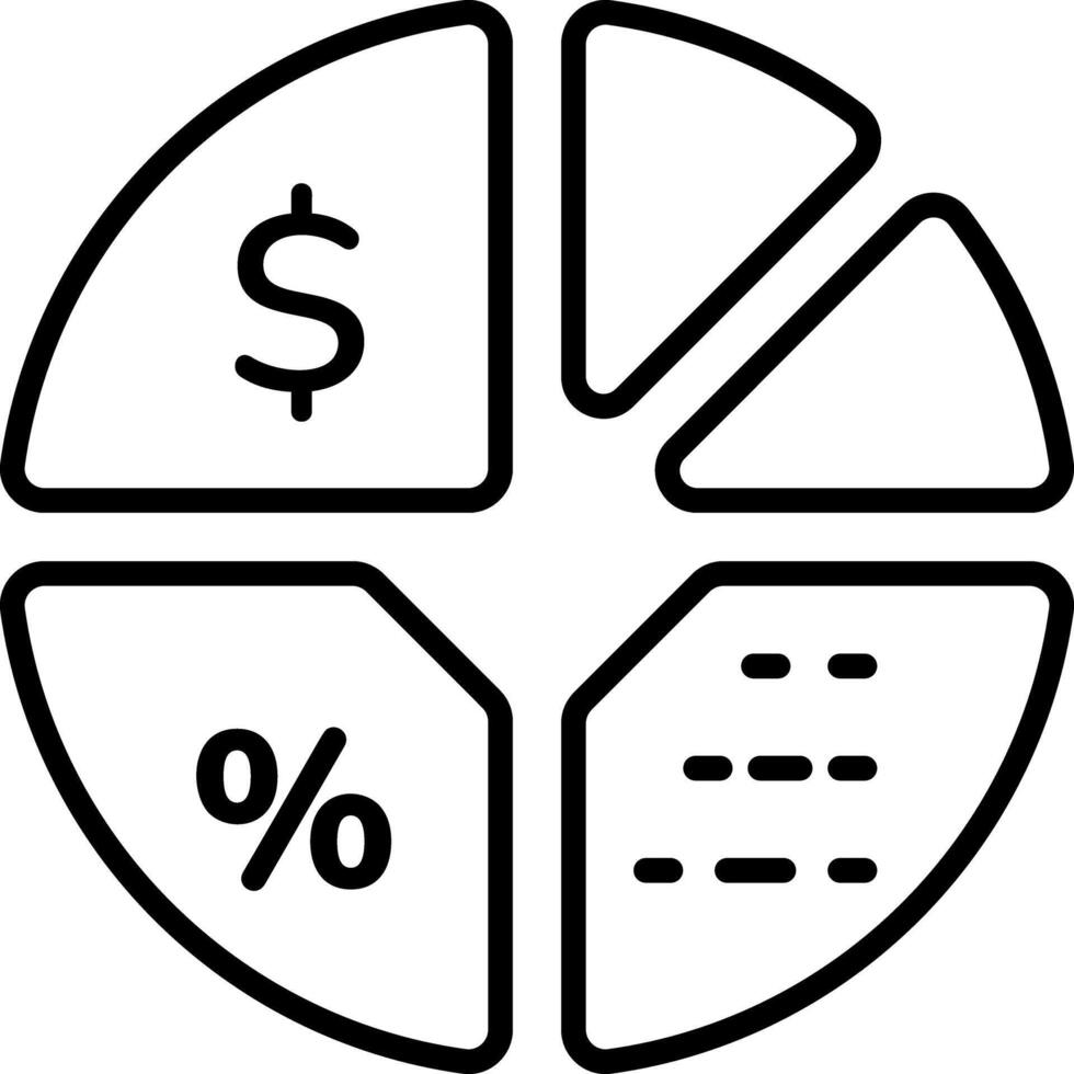 A linear style icon of profit margin vector