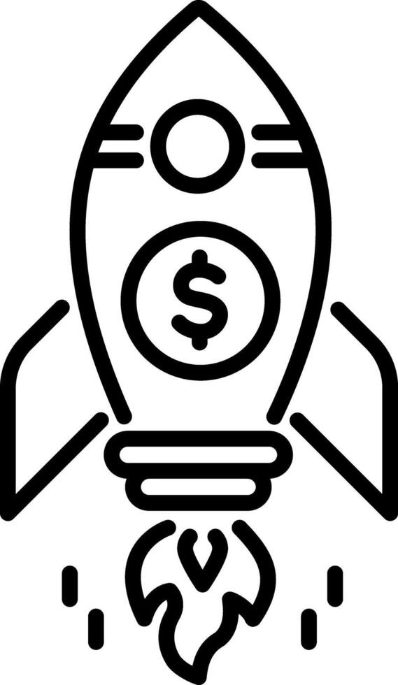 A line style icon of business boost vector
