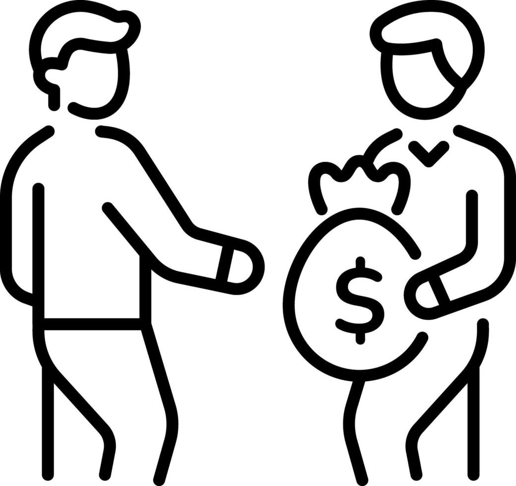 A outline style icon of giving money vector