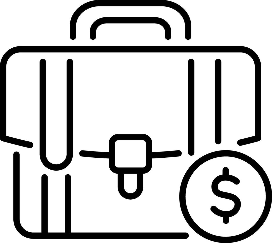 A linear style icon of business bag vector