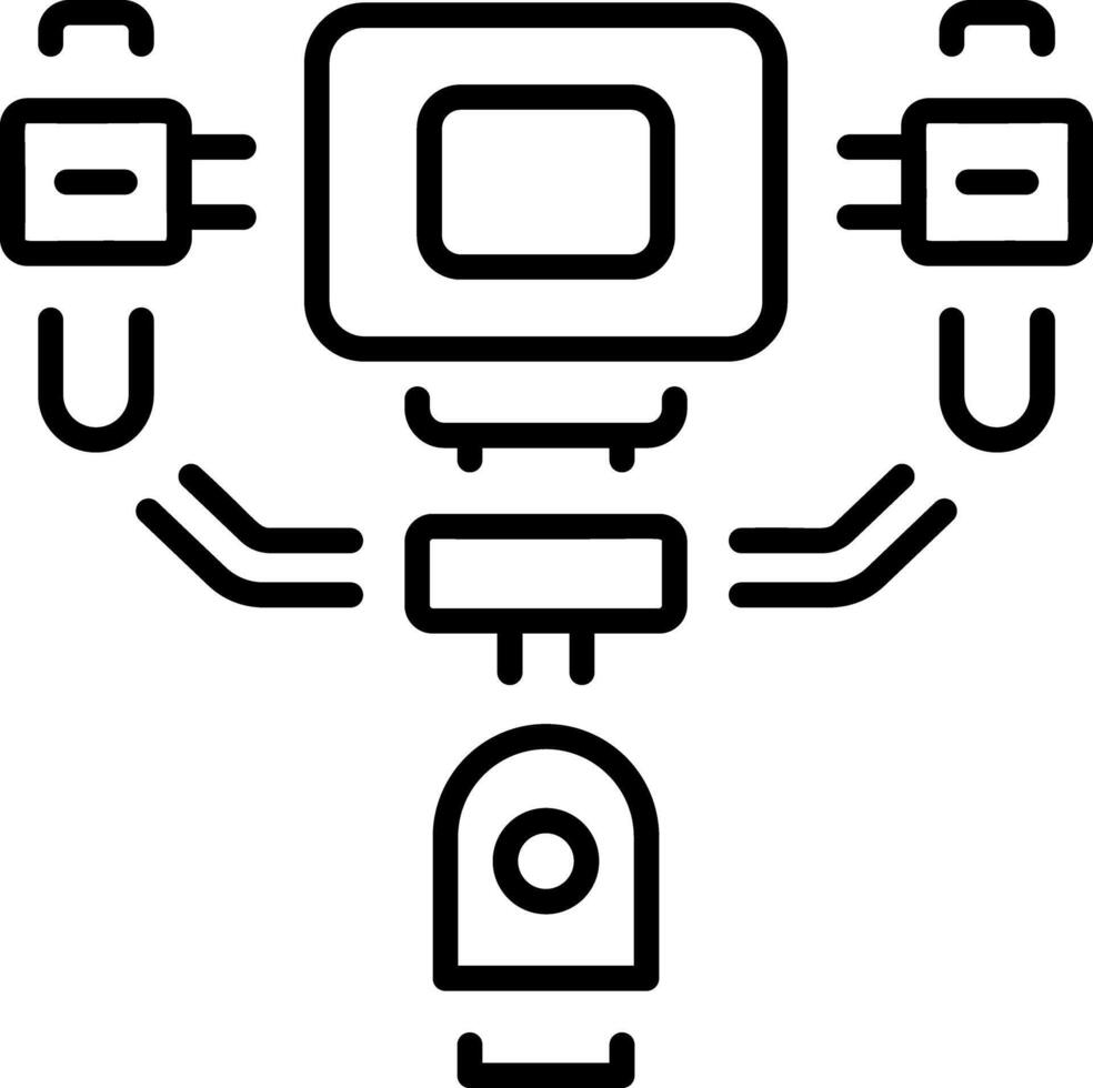 A line style icon of a camera stand vector