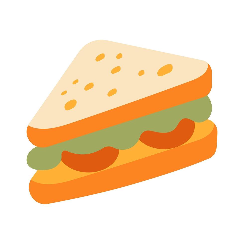 A cartoon sandwich with a green spread on it vector