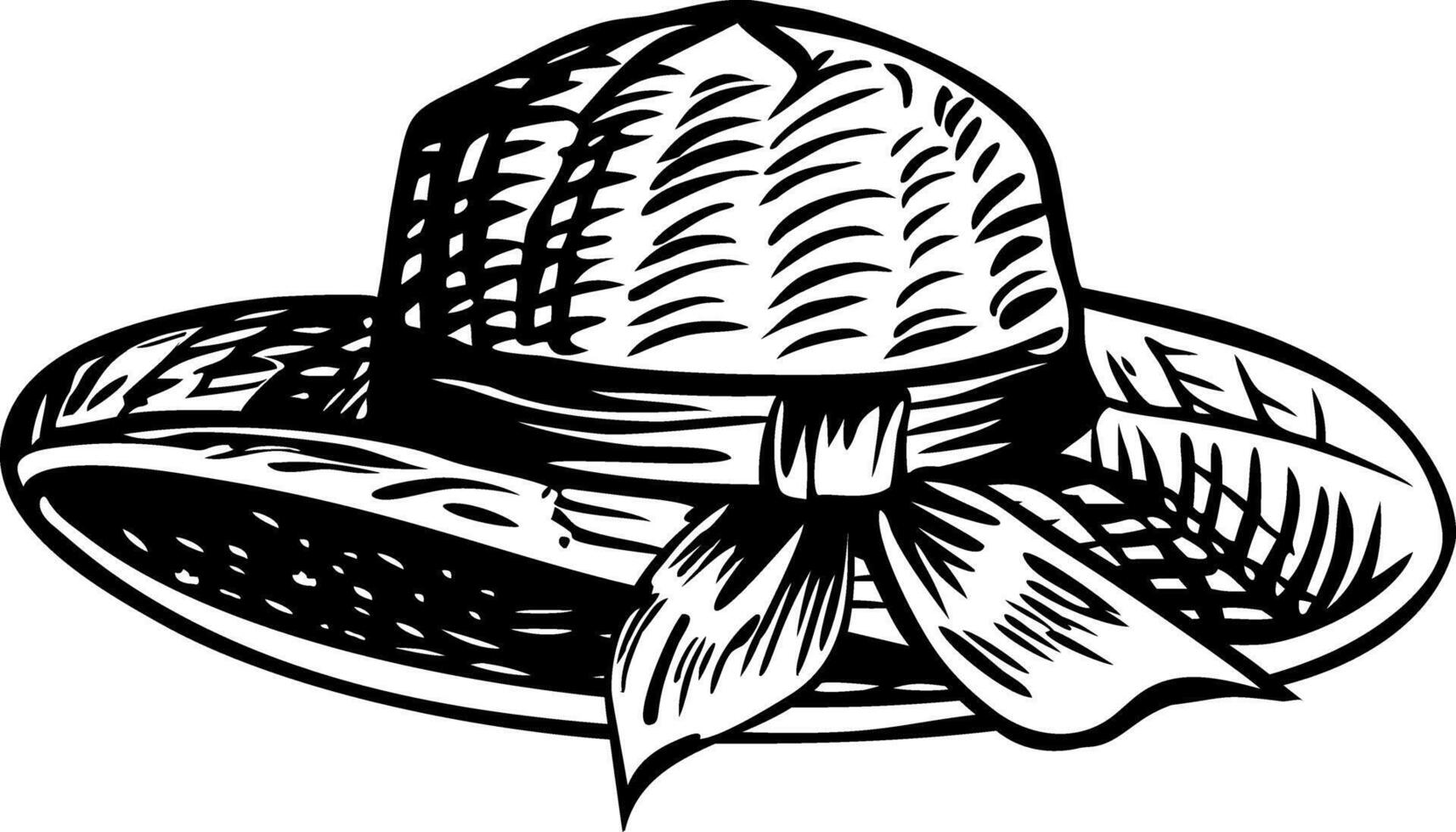 A vintage style illustration of straw hat vector