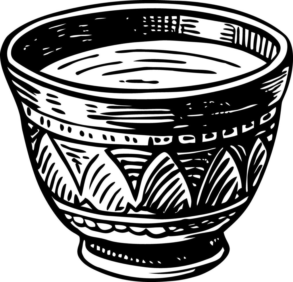 A vintage style illustration of tea cup vector