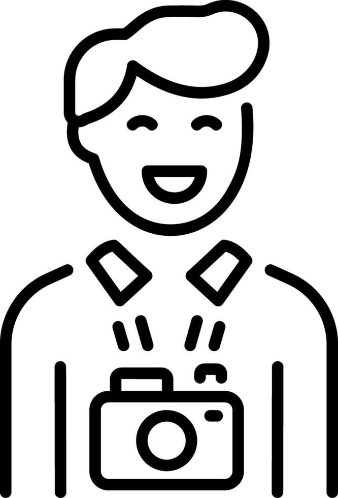 A linear icon depicting paparazzi with camera vector