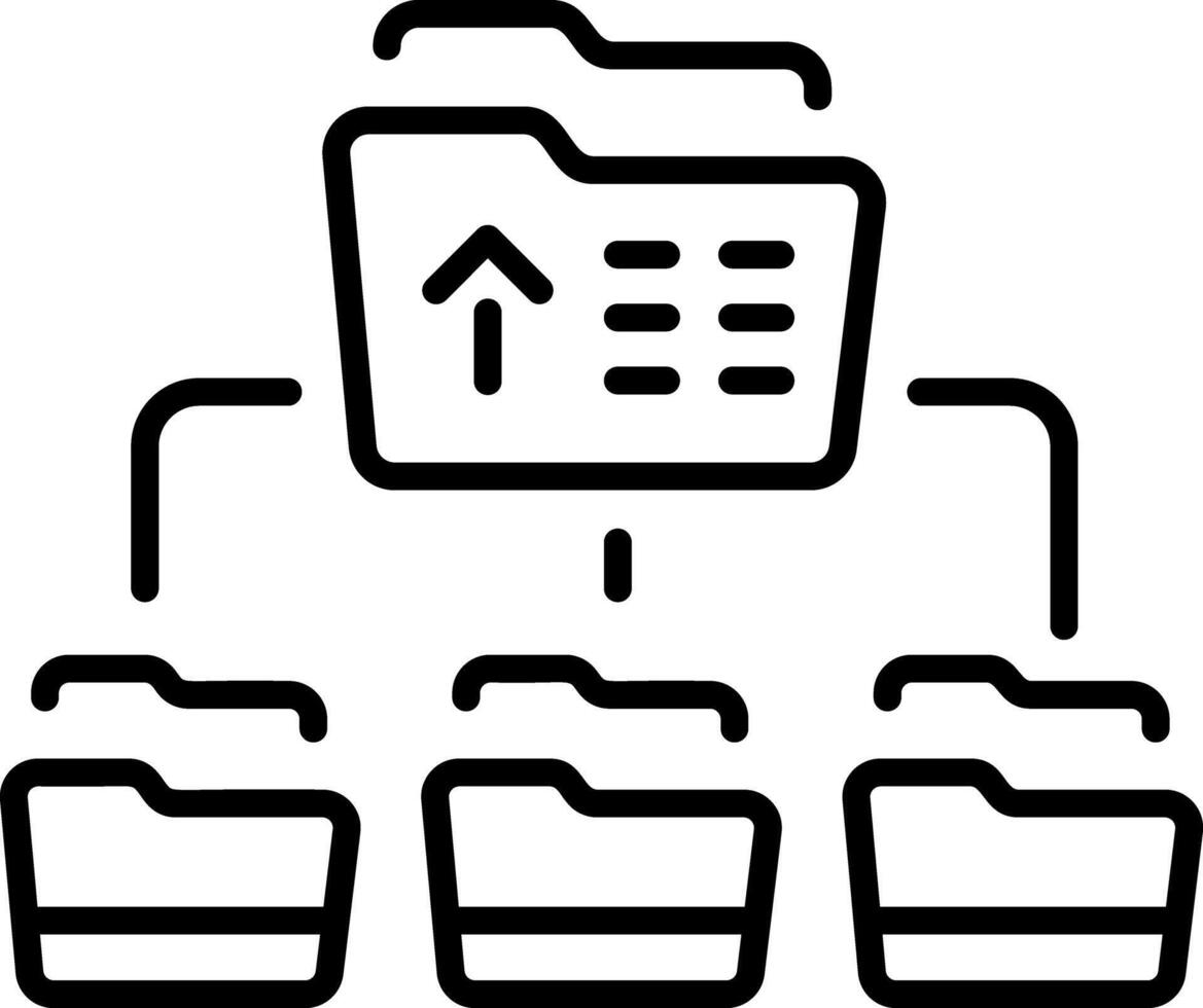 An outline style icon of a media folder vector