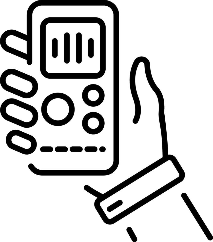 A linear icon depicting a voice recorder device vector