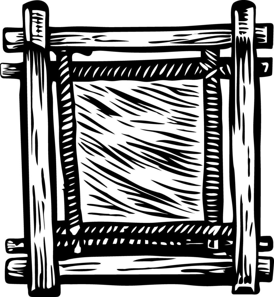 A vintage style illustration of loom frame vector