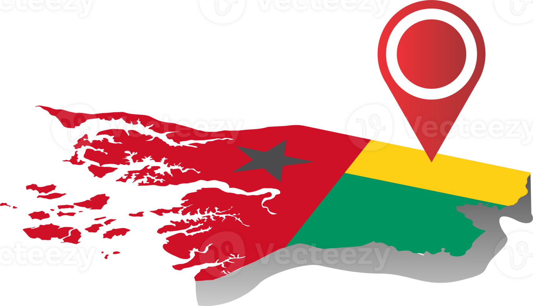 Guinea Bissau country flag map location png
