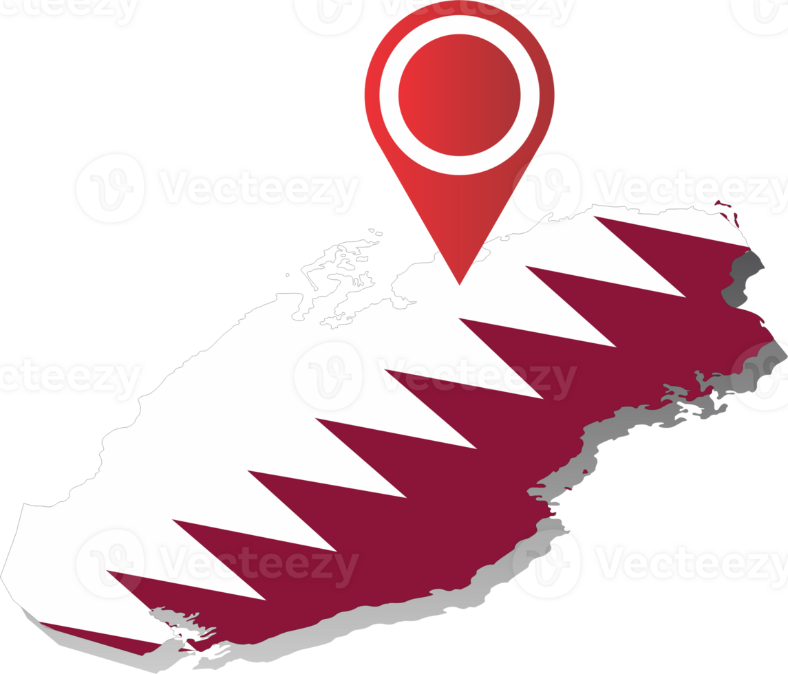 Qatar country flag map location png