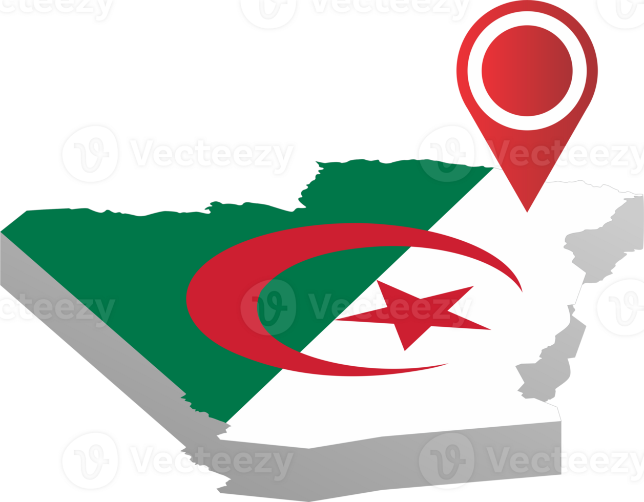 Algeria country map flag icon png