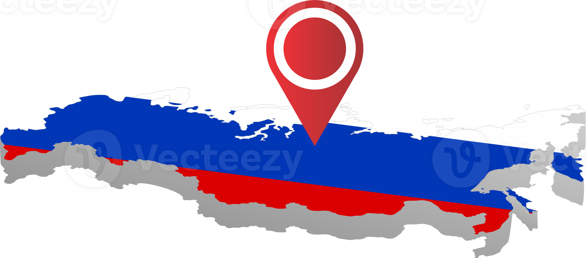 Russia country map flag location png