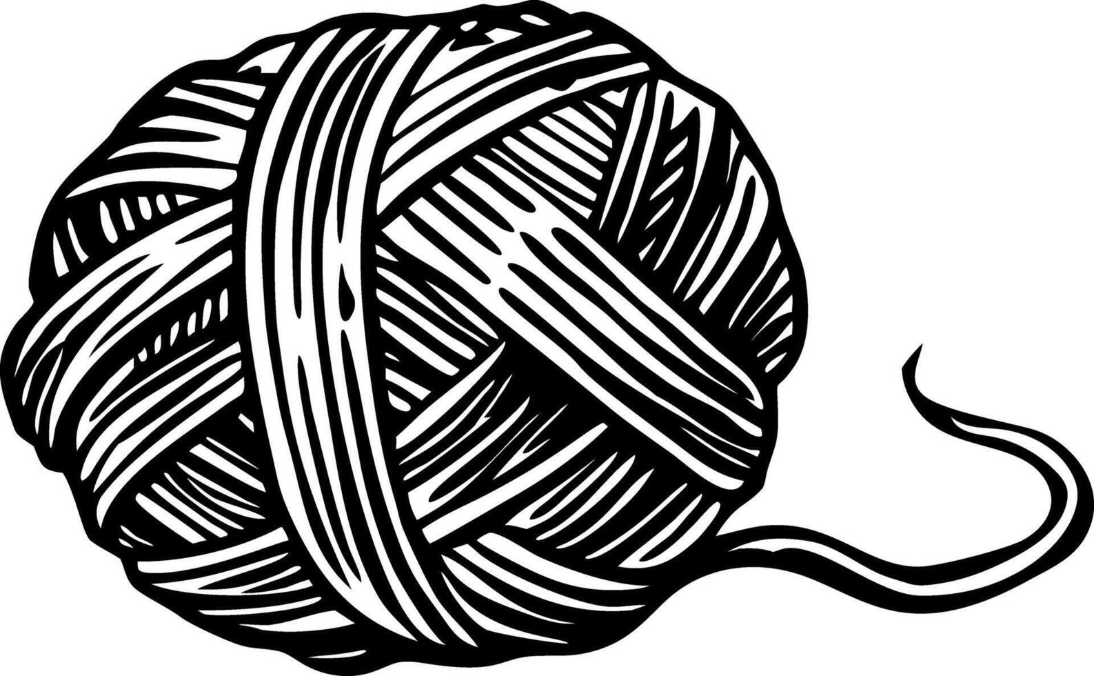 A glyph style illustration of wool yarn vector