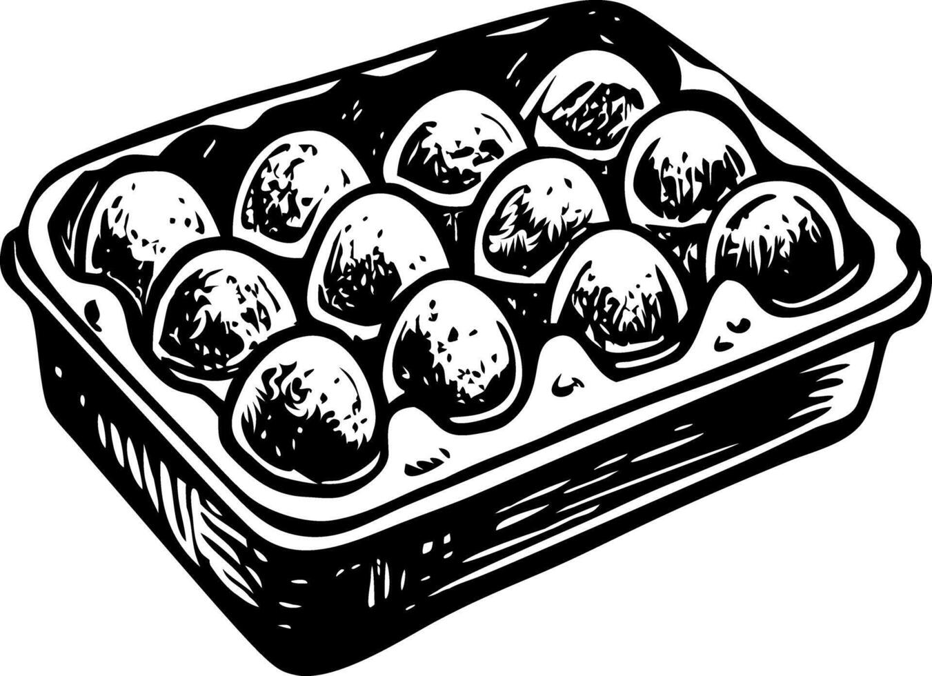 A vintage style illustration of egg tray vector