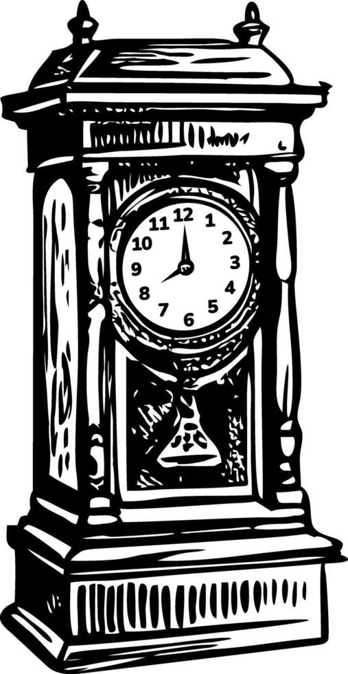 A vintage style illustration of vintage clock vector