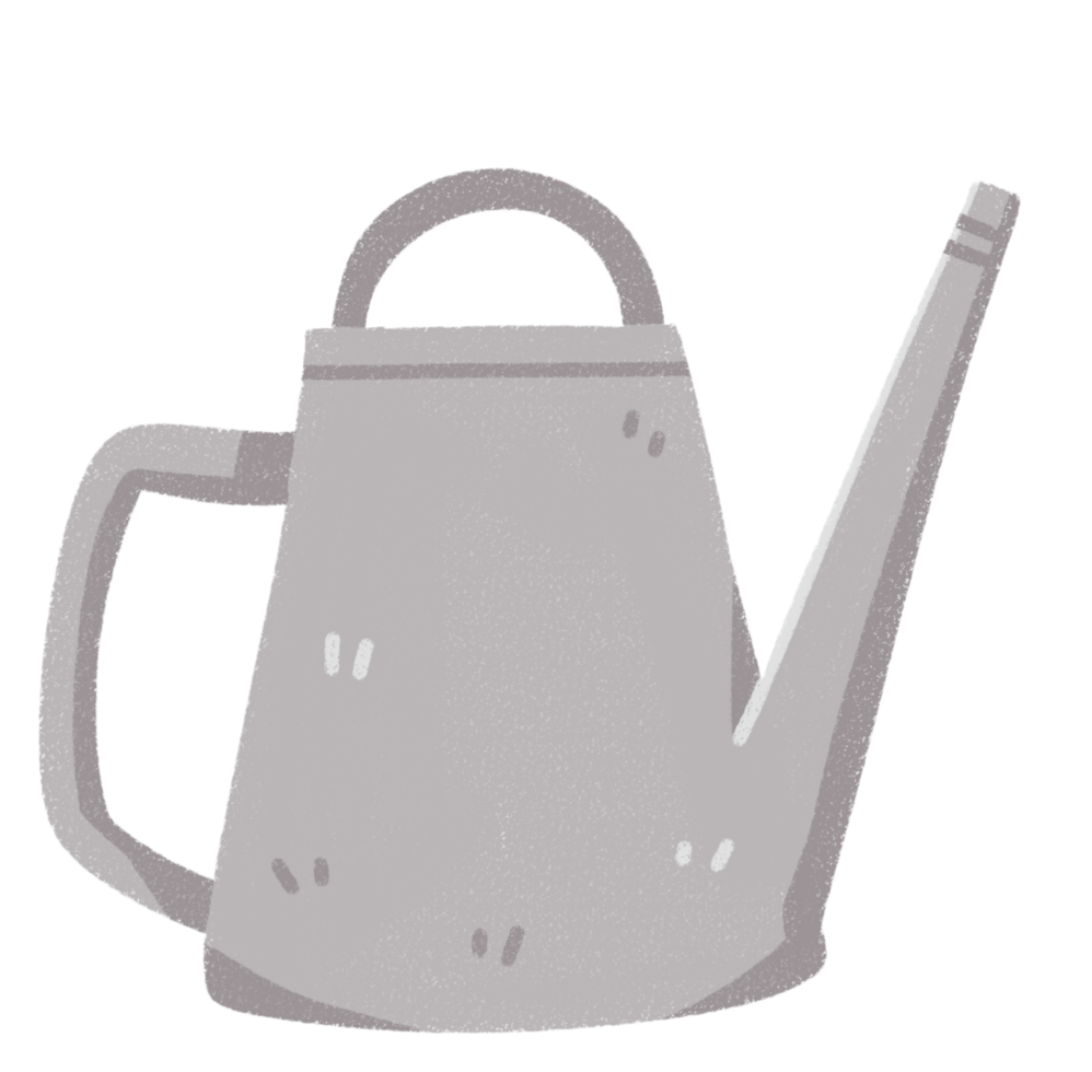 a watering can on a transparent background png