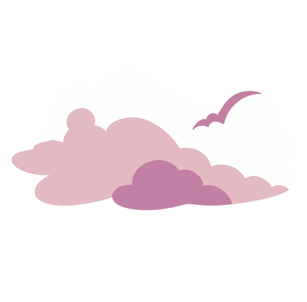 clouds pink and white on a transparent background png