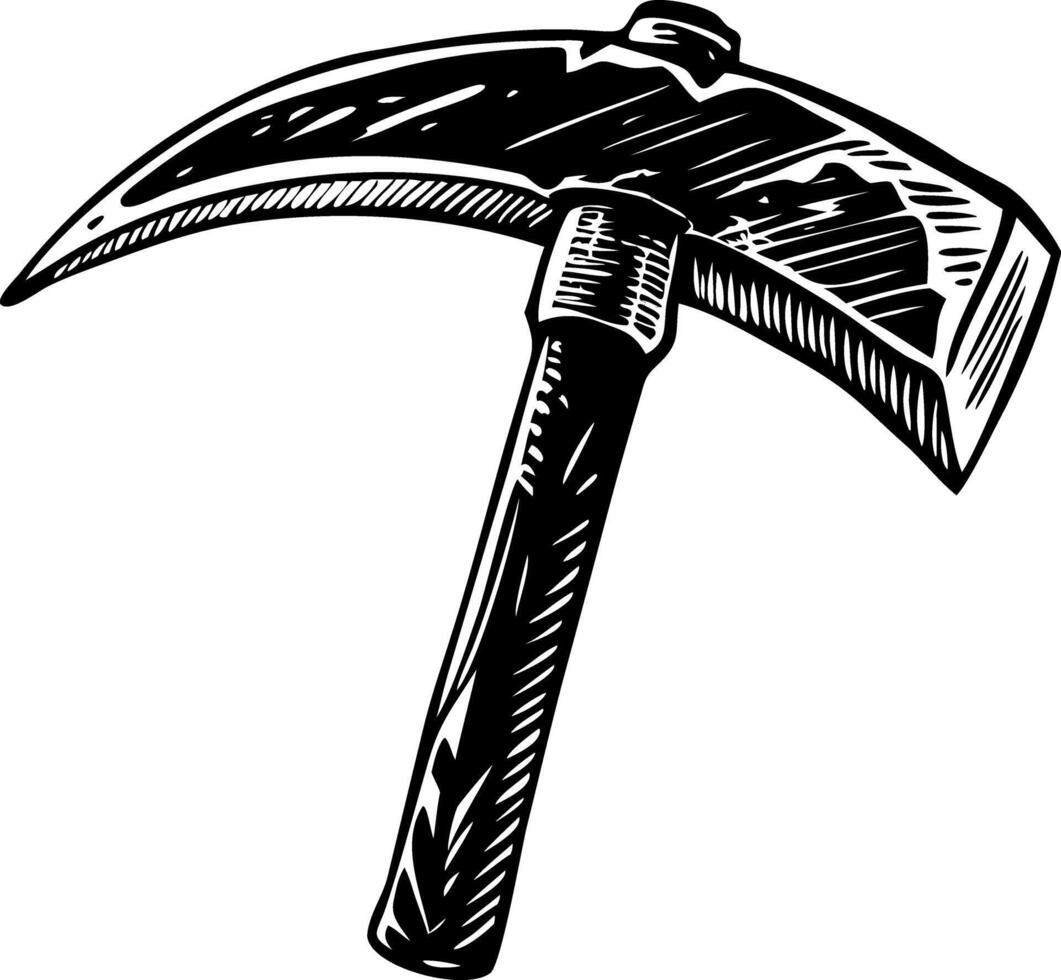 A vintage style illustration of iron pick vector