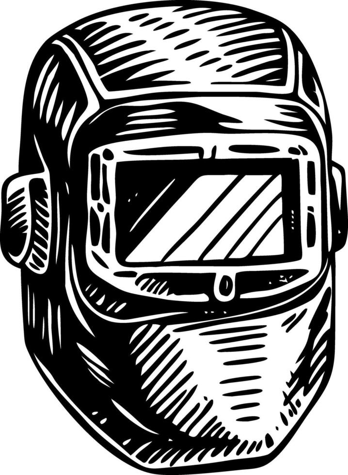 A vintage style illustration representing a welding mask vector