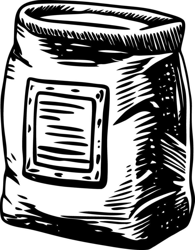 A vintage style illustration showing cement bag vector