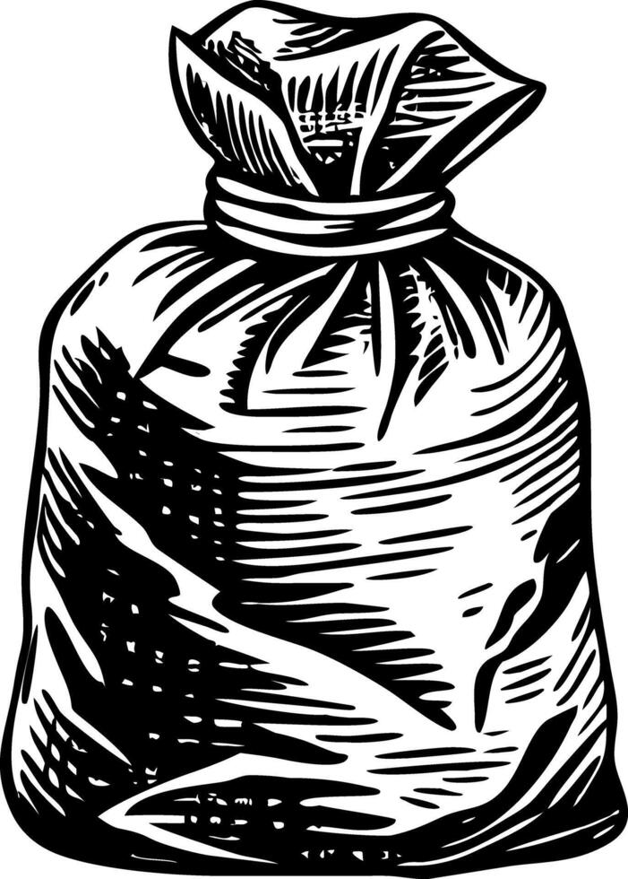 A vintage style illustration showing sandbag vector
