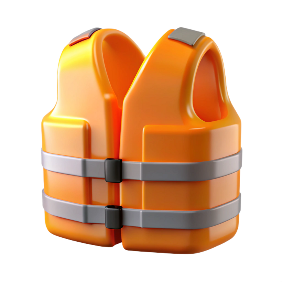 Orange life vest icon isolated on transparent background png