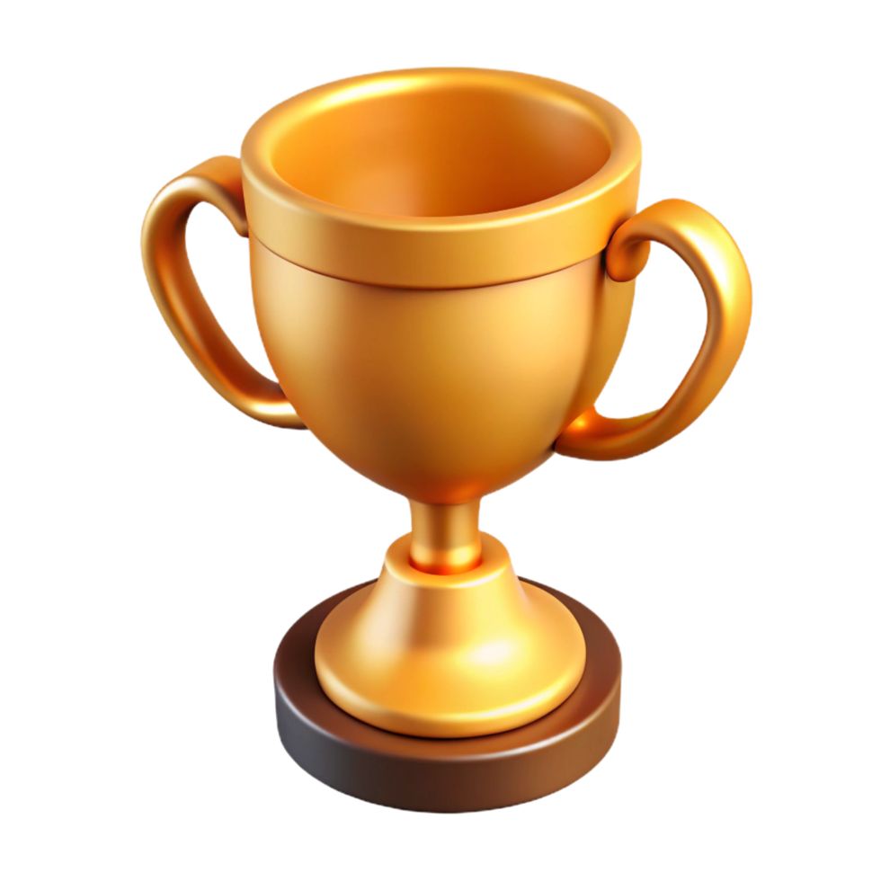 Golden trophy cup icon isolated on transparent background png